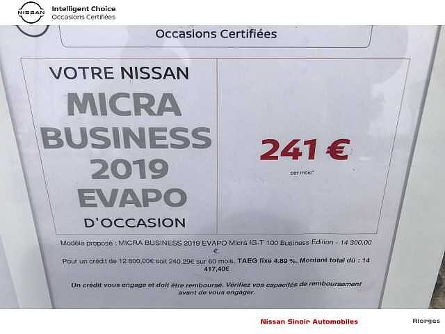 Nissan Micra business 2019 evapo Micra IG-T 100